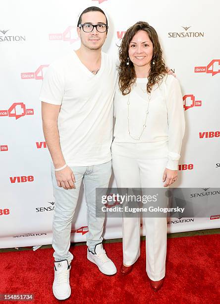 Michele Giordano and Vinny Guadagnino attend the dance4life USA Cocktail Party Supported By Sensation at Milk Studios on October 27, 2012 in New York...