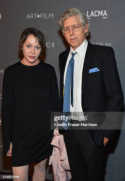 Diana Thater and T. Kelly Mason arrive at LACMA 2012 Art + Film Gala Honoring Ed Ruscha and Stanley Kubrick presented by Gucci at LACMA on October...