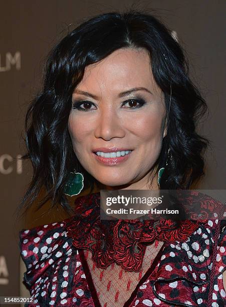 Wendi Murdoch arrives at LACMA 2012 Art + Film Gala Honoring Ed Ruscha and Stanley Kubrick presented by Gucci at LACMA on October 27, 2012 in Los...