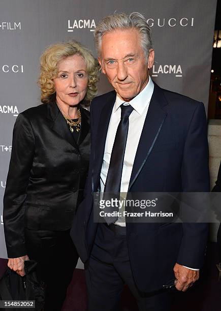Honoree Ed Ruscha and Danna Ruscha arrive at LACMA 2012 Art + Film Gala Honoring Ed Ruscha and Stanley Kubrick presented by Gucci at LACMA on October...
