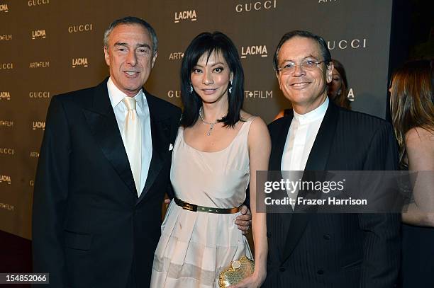 Global Eagle Acquisition Corporation Chairman & CEO Harry Sloan, Florence Sloan and guest arrive at LACMA 2012 Art + Film Gala Honoring Ed Ruscha and...