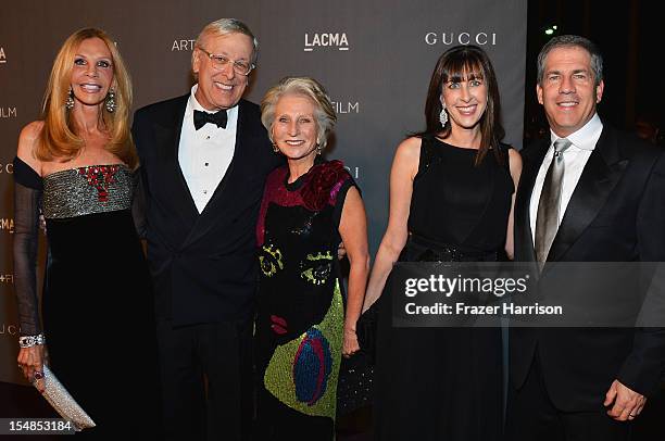 Jane Nathanson, Mark Nathanson, Jane Harman and guests arrive at LACMA 2012 Art + Film Gala Honoring Ed Ruscha and Stanley Kubrick presented by Gucci...