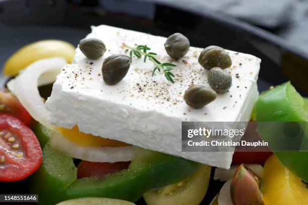 feta salad. - feta stock pictures, royalty-free photos & images