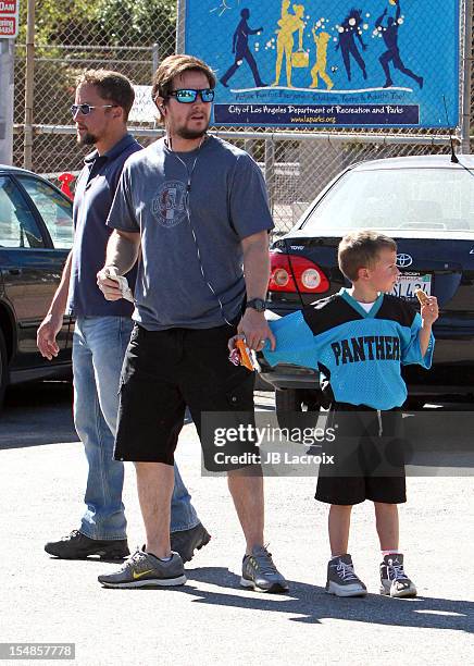 Mark Wahlberg and Michael Wahlberg are seen on October 27, 2012 in Los Angeles, California.