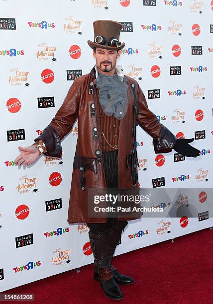 Actor Mark Deklin attends the Keep A Child Alive 2012 Dream Halloween Los Angeles charity event at Barker Hangar on October 27, 2012 in Santa Monica,...