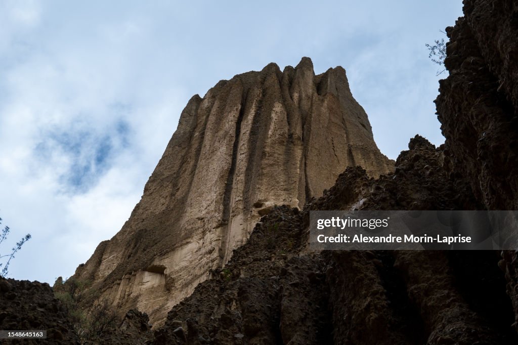 High Grey Brown Flat Top Sandstone Mountain in the Valle de Las Animas (Spirits' Valley)