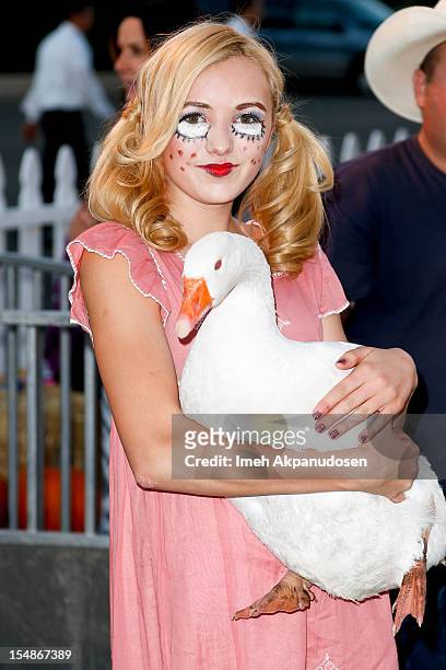 Actress Peyton List attends the 2012 'Dream Halloween' presented by Keep A Child Alive at Barker Hangar on October 27, 2012 in Santa Monica,...
