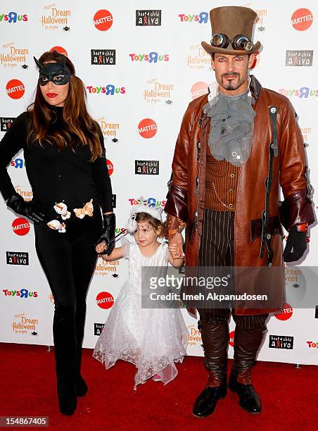 Actor Mark Deklin and his family attend the 2012 'Dream Halloween' presented by Keep A Child Alive at Barker Hangar on October 27, 2012 in Santa...