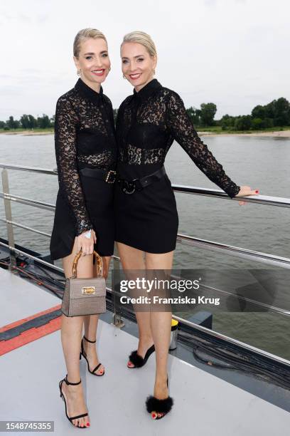 Julia Meise and Nina Meise attend the Riani Cruise 2023 on July 22, 2023 in Duesseldorf, Germany.