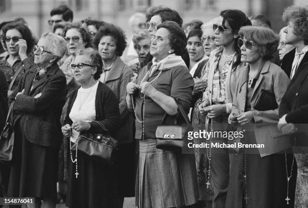The Mothers of the Plaza de Mayo gather in Buenos Aires, April 1982. They are women whose children 'disappeared' during the Dirty War of 1976 - 1983...