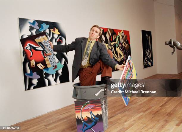 American artist and composer Mark Kostabi in New York City, 1994.