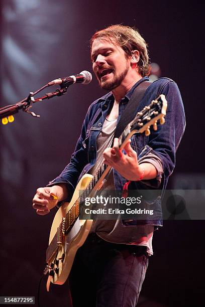 Brian Aubert of Silversun Pickups performs during the 2012 Voodoo Experience at City Park on October 27, 2012 in New Orleans, Louisiana.