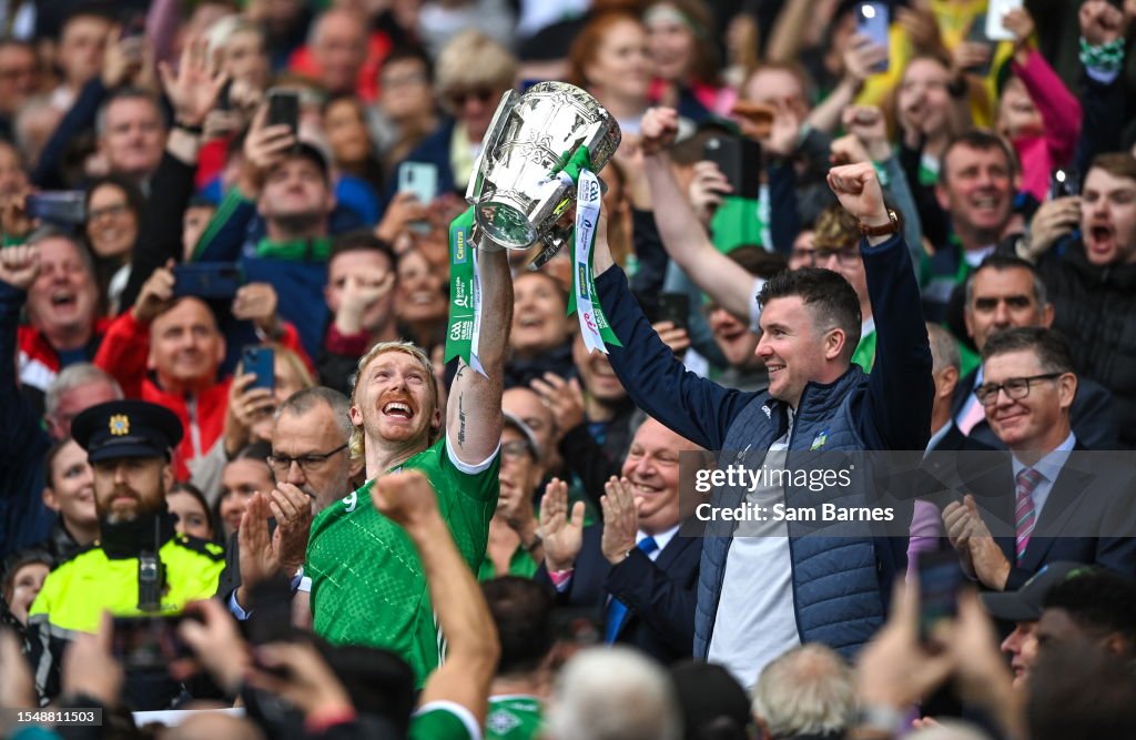 Huling Limerick Dublin , Ireland - 23 July 2023; Limerick players Cian Lynch, left ...