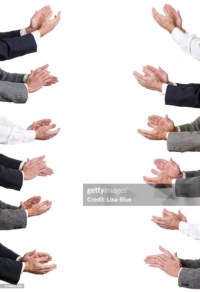 Hommes d'affaires les mains Clapping.Copy espace.
