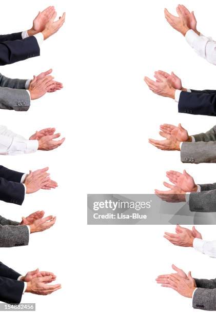 businessmen hands clapping.copy space. - clapping hands white background stock pictures, royalty-free photos & images