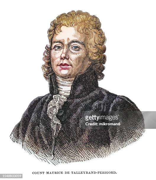 portrait of charles-maurice de talleyrand-périgord (2 february 1754 – 17 may 1838), 1st prince of benevento, then prince of talleyrand, a french secularized clergyman, statesman and leading diplomat - minister stock pictures, royalty-free photos & images