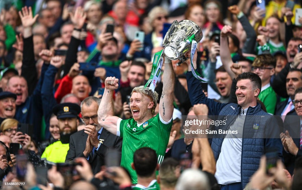Huling Limerick Dublin , Ireland - 23 July 2023; Limerick players Cian Lynch, left ...