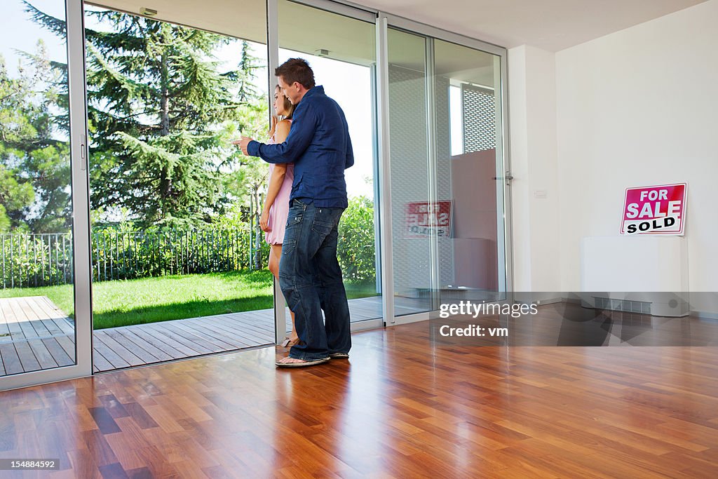 Young couple in a new flat