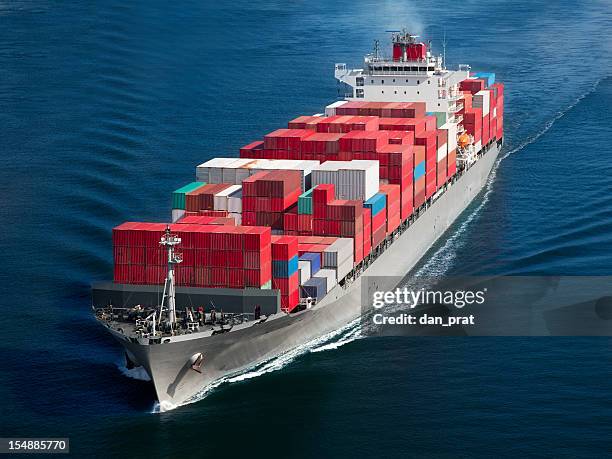 container ship - container ship front stock pictures, royalty-free photos & images