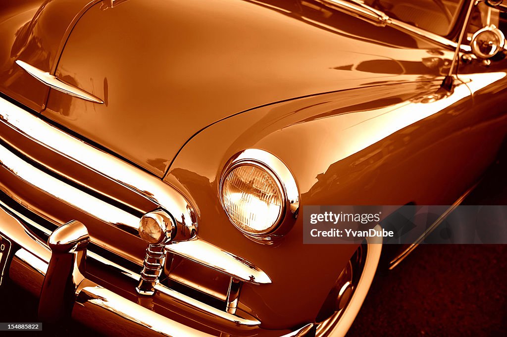 Detail close-up on retro car