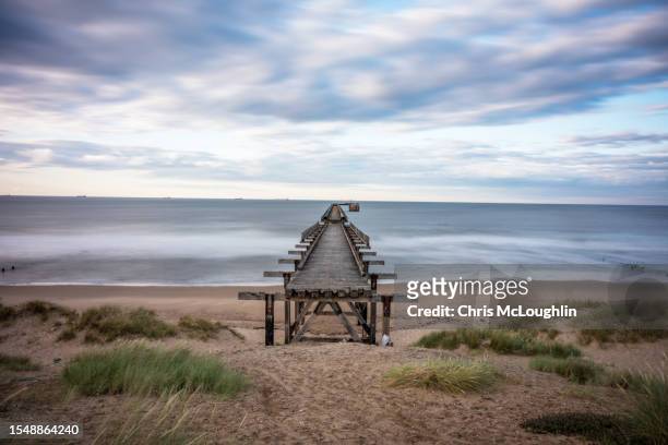 steetley beach, north easrt coast in england - teesside northeast england stock pictures, royalty-free photos & images