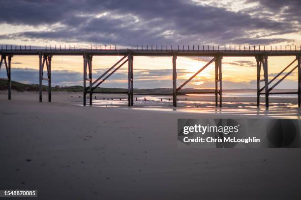 steetley beach, north easrt coast in england - teesside northeast england stock pictures, royalty-free photos & images