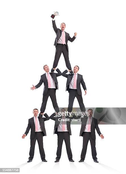self development - human pyramid stock pictures, royalty-free photos & images
