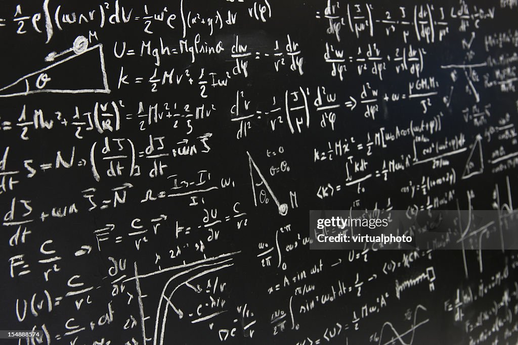 Blackboard full of equations