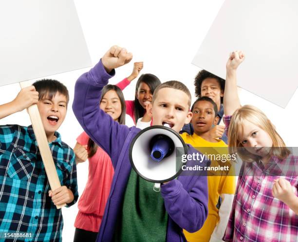 children protesting - isolated - march 13 stock pictures, royalty-free photos & images