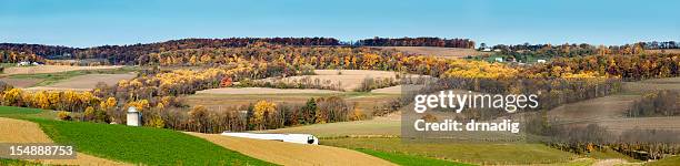 autumn landscape with gently rolling hills in the country - york pennsylvania stock pictures, royalty-free photos & images