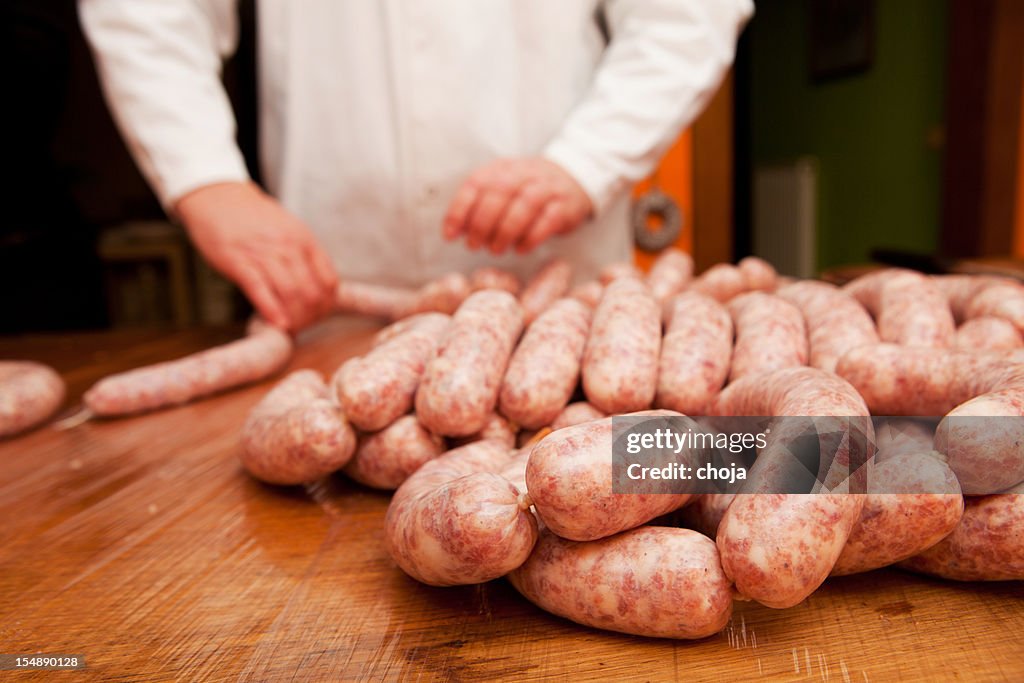 Butcher ist Sie köstliche slowenischen Fleischwurst