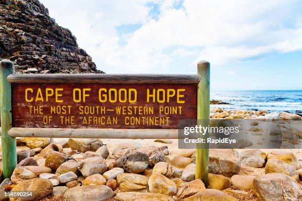 cape of good hope sign, south africa - cape peninsula stock pictures, royalty-free photos & images