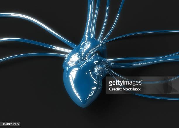 blue plastic heart - cardiac muscle tissue stock pictures, royalty-free photos & images