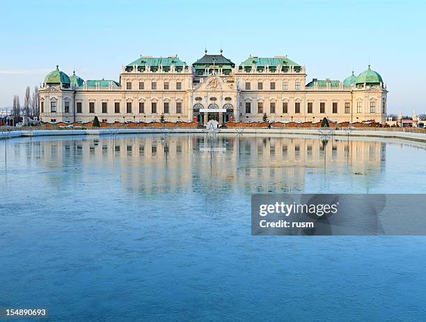 belvedere palace, vienna - belvedere palace vienna stock pictures, royalty-free photos & images