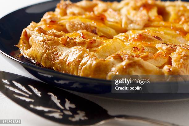 rustic apple tart - apple tart stock pictures, royalty-free photos & images