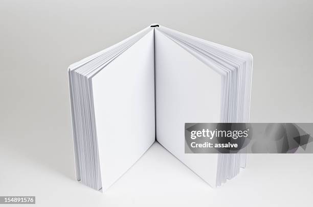 open book standing - blank pages in open book overhead view stock pictures, royalty-free photos & images