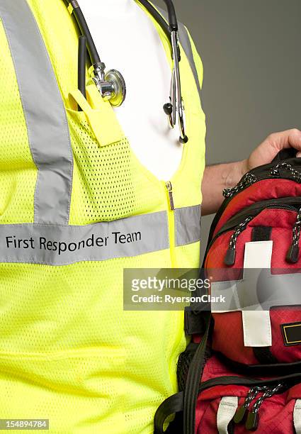 medical first responder. - waistcoat stock pictures, royalty-free photos & images