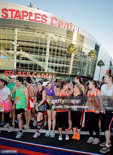Shawn Johnson attends the 2012 Rock 'n' Roll Los Angeles Halloween half-marathon benefiting the ASPCA at LA Live on October 28, 2012 in Los Angeles,...