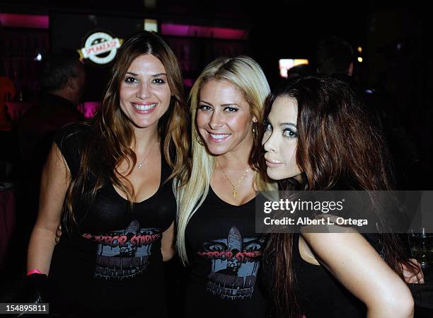 Actress Barbara Nedeljáková, actress Allison Kyler and actress Brooke Lewis participate in Busted Foundation's "Bowling For Boobies" 9th Annual...