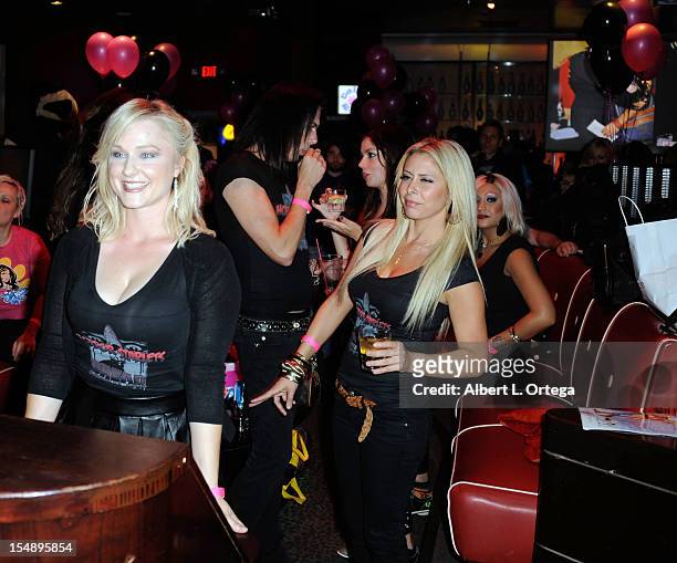 Actress Natalie Victoria and actress Allison Kyler participate in Busted Foundation's "Bowling For Boobies" 9th Annual Breast Cancer Fundraiser...