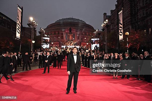 Javier Bardem attends the Royal World Premiere of 'Skyfall' at Royal Albert Hall on October 23, 2012 in London, England.