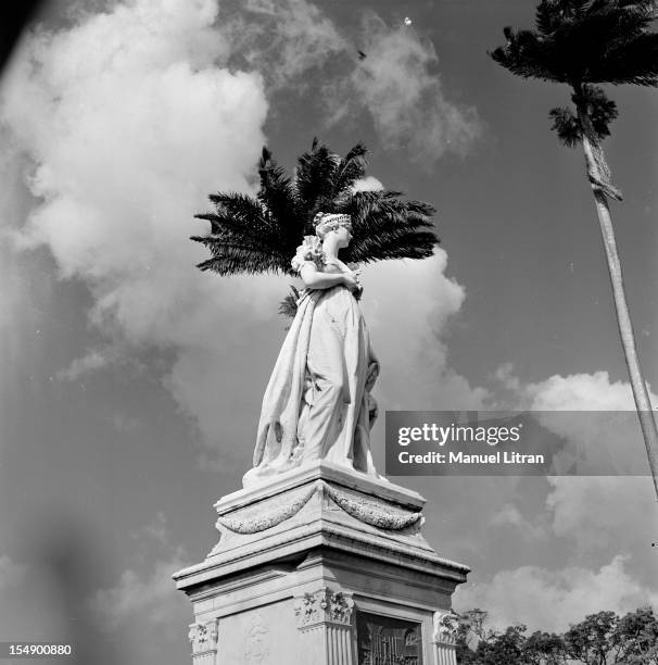 France, August 19 in the footsteps of Josephine de Beauharnais in Martinique where she was born, Statue bearing the likeness of the Empress erected...