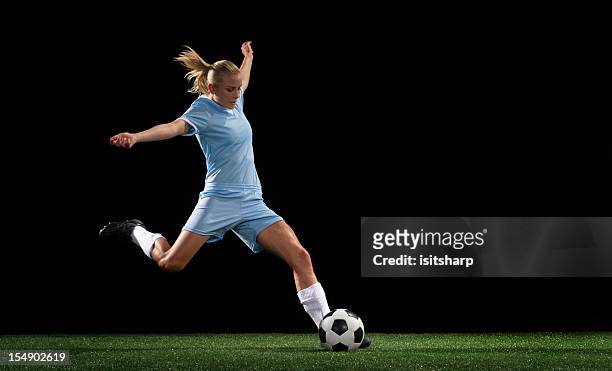 soccer player - female soccer stock pictures, royalty-free photos & images