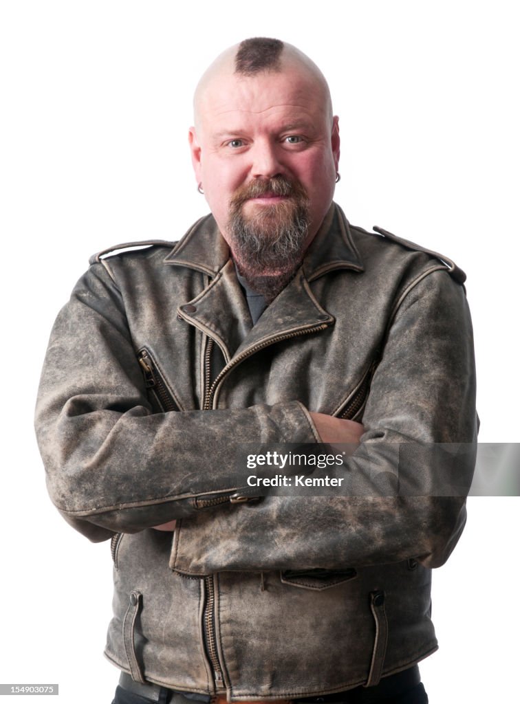 Biker with arms crossed