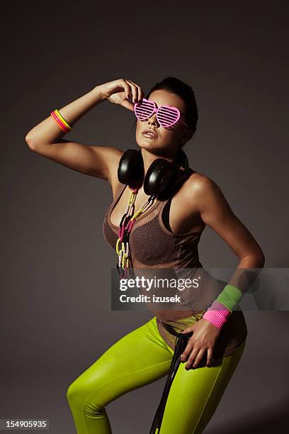 disco mädchen posieren - teenage girl club stock-fotos und bilder