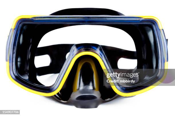 black diving mask - scuba mask stock pictures, royalty-free photos & images