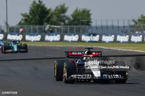 Daniel Ricciardo of Australia driving the Scuderia AlphaTauri AT04 during the F1 Grand Prix of Hungary at Hungaroring on July 23, 2023 in Budapest,...