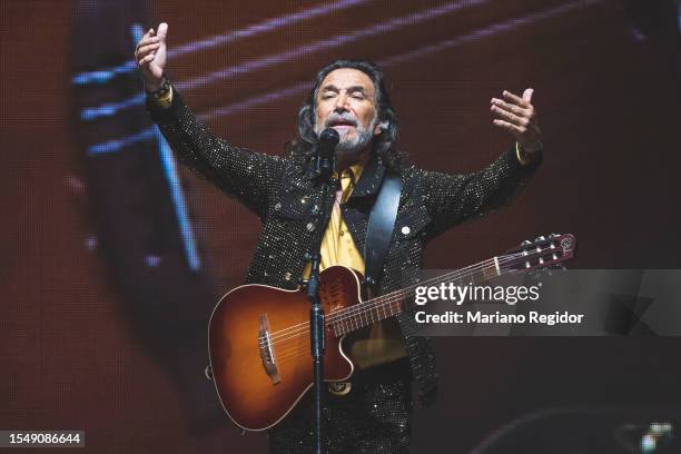 Mexican musician, singer and composer Marco Antonio Solis performs on stage at WiZink Center on July 16, 2023 in Madrid, Spain.