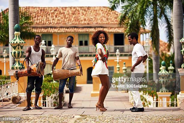 young black couple dancing salsa - salsa dancer stock pictures, royalty-free photos & images