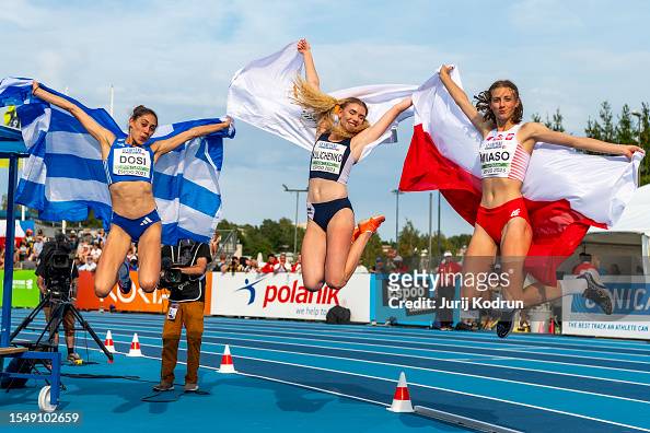 Elena Kulichenko of Cyprus, Panagiota Dosi of Greece and Wiktoria ...